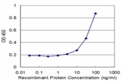 Sandwich ELISA: PLAP Antibody (2C1) [H00009373-M01] - Detection limit for recombinant GST tagged PLAA is approximately 3ng/ml as a capture antibody.