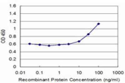Sandwich ELISA: PTEN2/TPTE Antibody (1F8) [H00007179-M01] - Detection limit for recombinant GST tagged TPTE is approximately 3ng/ml as a capture antibody.