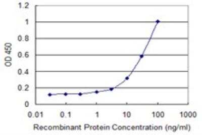 ELISA: Peroxiredoxin 4 Antibody (4C3) [H00010549-M03] - Detection limit for recombinant GST tagged PRDX4 is 0.3 ng/ml as a capture antibody.