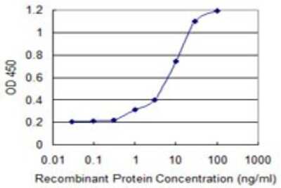 Sandwich ELISA: RARRES1 Antibody (2E2) [H00005918-M06] - Detection limit for recombinant GST tagged RARRES1 is 0.3 ng/ml as a capture antibody.