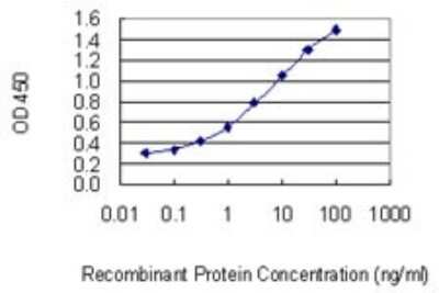 Sandwich ELISA: RGC32 Antibody (3B9) [H00028984-M01] - Detection limit for recombinant GST tagged C13orf15 is 0.03 ng/ml as a capture antibody.