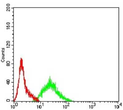 ELISA: RIPK4 Antibody (1F7D9) [NBP2-61860] - Analysis of SK-N-SH cells using RIPK4 mouse mAb (green) and negative control (red).