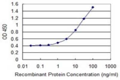 Sandwich ELISA: RND3 Antibody (1D2) [H00000390-M01] - Detection limit for recombinant GST tagged RND3 is 0.3 ng/ml as a capture antibody.