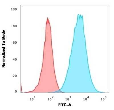 Flow Cytometry: S100A4 Antibody (S100A4/2750R) - Azide and BSA Free [NBP3-08460] - Flow Cytometric Analysis of A549 cells using S100A4 Recombinant Rabbit Monoclonal Antibody (S100A4/2750R) followed by goat anti-rabbit IgG-CF488 (Blue); Isotype Control (Red).