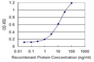 ELISA: SCUBE3 Antibody (1D6) [H00222663-M07] - Detection limit for recombinant GST tagged SCUBE3 is 0.1 ng/ml as a capture antibody.