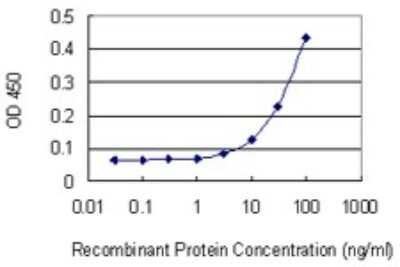 Sandwich ELISA: SETDB2 Antibody (1E2) [H00083852-M07] - Detection limit for recombinant GST tagged SETDB2 is 3 ng/ml as a capture antibody.