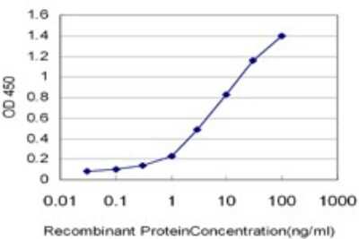 Sandwich ELISA: STK22C Antibody (3G8) [H00081629-M02] - Detection limit for recombinant GST tagged TSSK3 is approximately 0.1ng/ml as a capture antibody.