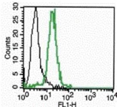 Flow Cytometry: TRAILR2/TNFRSF10B Antibody (B-K29) [NBP3-14595] - A typical staining pattern with the B-K29 monoclonal antibody of cell line Eahy926.