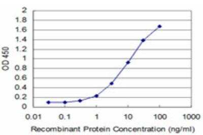 ELISA: TRIM49 Antibody (2A3) [H00057093-M04] - Detection limit for recombinant GST tagged TRIM49 is approximately 0.3ng/ml as a capture antibody.