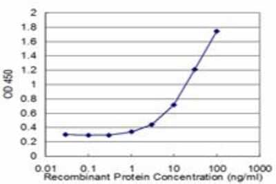 ELISA: TSPAN2 Antibody (1F2) [H00010100-M05] - Detection limit for recombinant GST tagged TSPAN2 is approximately 1ng/ml as a capture antibody.