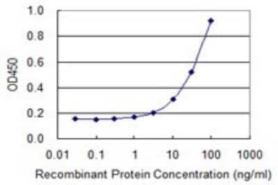 Sandwich ELISA: Thymidine Kinase 1 Antibody (1D10) [H00007083-M04] - Detection limit for recombinant GST tagged TK1 is 1 ng/ml as a capture antibody.