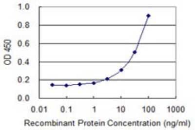 Sandwich ELISA: Thymidine Kinase 1 Antibody (3E2) [H00007083-M06] - Detection limit for recombinant GST tagged TK1 is 1 ng/ml as a capture antibody.