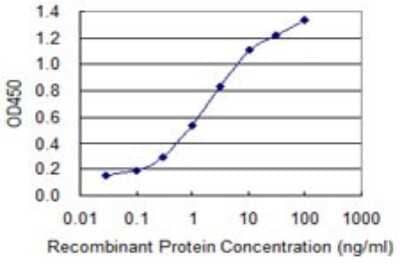 Sandwich ELISA: Ubiquilin 1 Antibody (1C6-B7) [H00029979-M02] - Detection limit for recombinant GST tagged UBQLN1 is 0.03 ng/ml as a capture antibody.