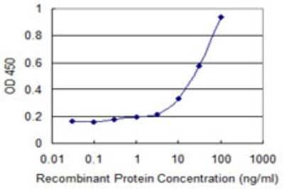 Sandwich ELISA: VDAC3 Antibody (1C6) [H00007419-M03] - Detection limit for recombinant GST tagged VDAC3 is 1 ng/ml as a capture antibody.