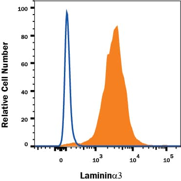 Intracellular Staining by Flow Cytometry Laminin alpha 3/Laminin-5 Antibody (546215) [Unconjugated]