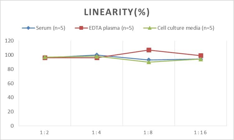 ELISA: Mouse Von Willebrand Factor ELISA Kit (Chemiluminescence) [NBP2-68171] - Samples were spiked with high concentrations of Mouse Von Willebrand Factor and diluted with Reference Standard & Sample Diluent to produce samples with values within the range of the assay.