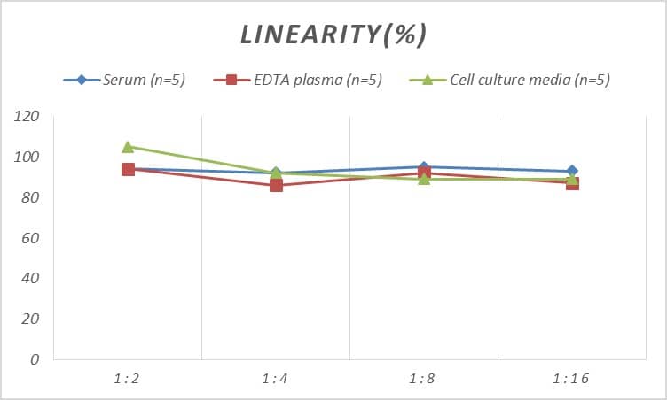 ELISA: Rat CD40 Ligand/TNFSF5 ELISA Kit (Colorimetric) [NBP2-75152] - Samples were spiked with high concentrations of Rat CD40 Ligand/TNFSF5 and diluted with Reference Standard & Sample Diluent to produce samples with values within the range of the assay.