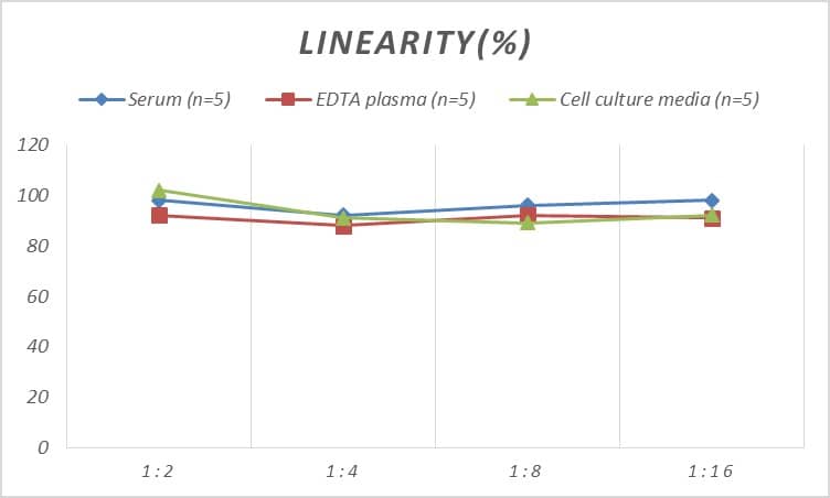 ELISA: Rat CCL15/MIP-1 delta ELISA Kit (Colorimetric) [NBP2-78756] - Samples were spiked with high concentrations of Rat CCL15/MIP-1 delta and diluted with Reference Standard & Sample Diluent to produce samples with values within the range of the assay.
