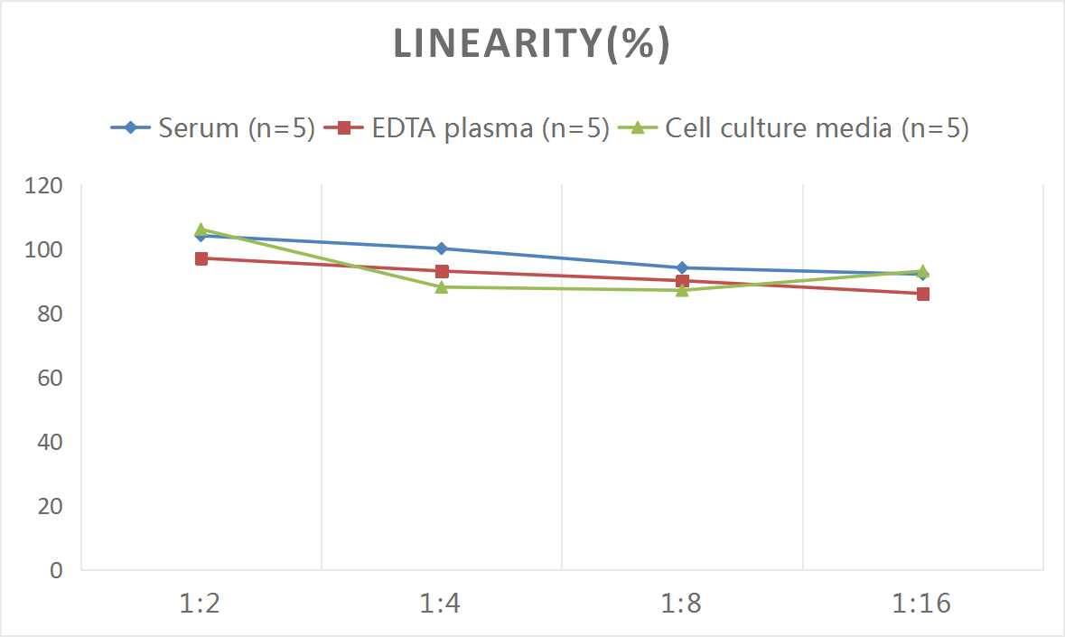 ELISA: Mouse IL-17E/IL-25 ELISA Kit (Colorimetric) [NBP3-06745] - Samples were spiked with high concentrations of Mouse IL-17E/IL-25 and diluted with Reference Standard & Sample Diluent to produce samples with values within the range of the assay.