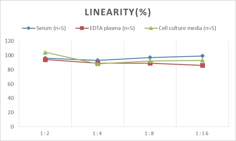 ELISA: Rat IL-15 ELISA Kit (Colorimetric) [NBP3-06798] - Samples were spiked with high concentrations of Rat IL-15 and diluted with Reference Standard & Sample Diluent to produce samples with values within the range of the assay.