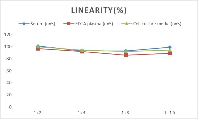 ELISA: Rat GDF-3 ELISA Kit (Colorimetric) [NBP3-08132] - Samples were spiked with high concentrations of Rat GDF-3 and diluted with Reference Standard & Sample Diluent to produce samples with values within the range of the assay.