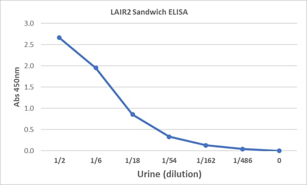 Sandwich ELISA: LAIR2 Antibody Pair [Biotin] [NBP3-23467] - Detection of LAIR2 in human urine sample.