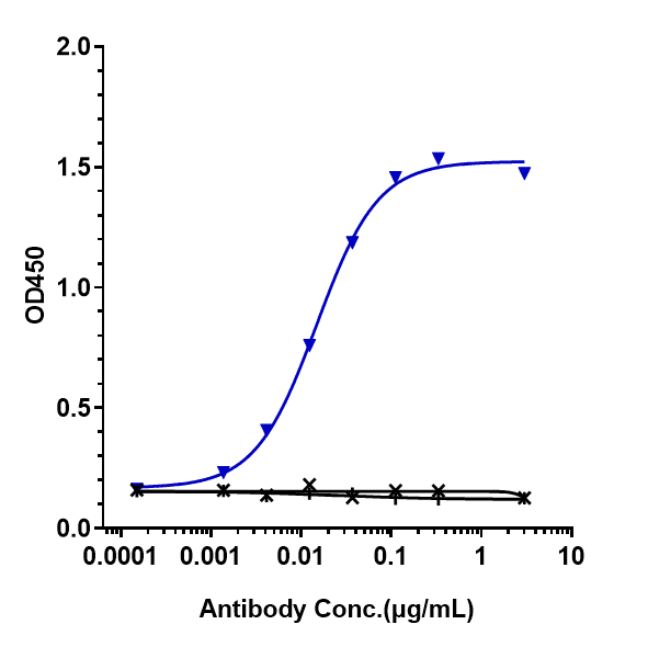 Immobilized human PD-1 His at 2 ug/mL can bind IgE Antibody (talizumab) - Humanized, EC50=0.01484 ug/mL.