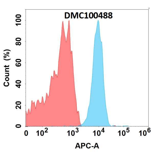 Flow cytometry analysis with 1 ug/mL Anti-LIV-1/Zip6/Zip6 (DMC488) mAb on RPMI 8226 cell line.