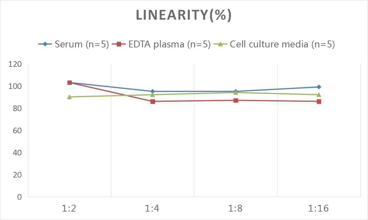 Samples were spiked with high concentrations of Mouse UCH-L1/PGP9.5, and diluted with Reference Standard & Sample Diluent to produce samples with values within the range of the assay.