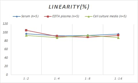 Samples were spiked with high concentrations of Mouse Fbx32, and diluted with Reference Standard & Sample Diluent to produce samples with values within the range of the assay.