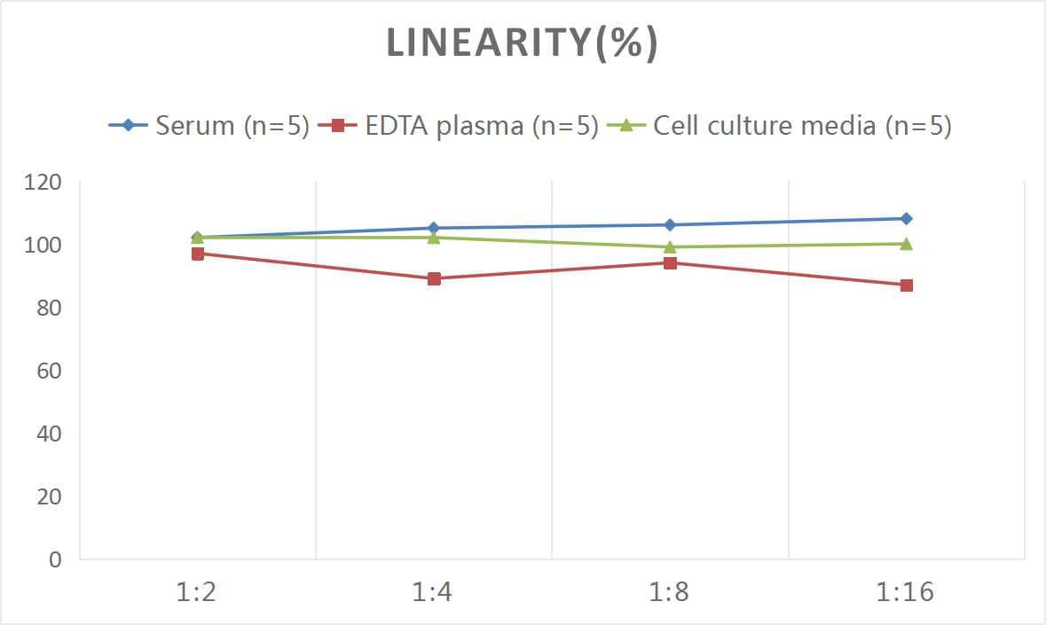 Samples were spiked with high concentrations of Rat Myoglobin, and diluted with Reference Standard & Sample Diluent to produce samples with values within the range of the assay.
