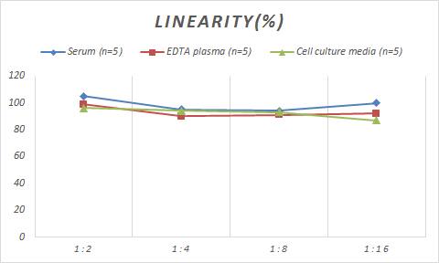 Samples were spiked with high concentrations of Mouse RUNX2/CBFA1, and diluted with Reference Standard & Sample Diluent to produce samples with values within the range of the assay.