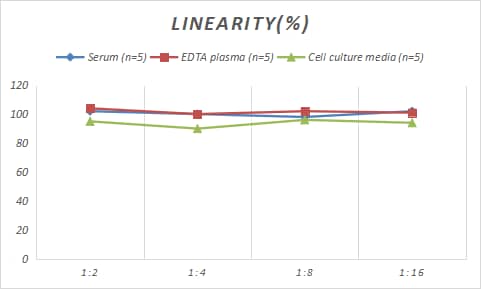 Samples were spiked with high concentrations of Rabbit BAFF/CD257, and diluted with Reference Standard & Sample Diluent to produce samples with values within the range of the assay.