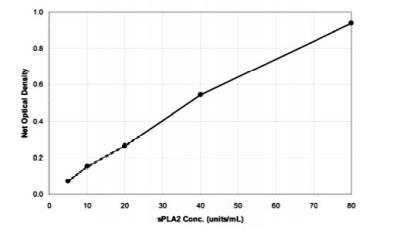 sPLA2 Assay Kit (Colorimetric) [KA1015] - The standard curve is for the purpose of illustration only and should not be used to calculate unknowns. A standard curve should be generated each time the assay is performed.
